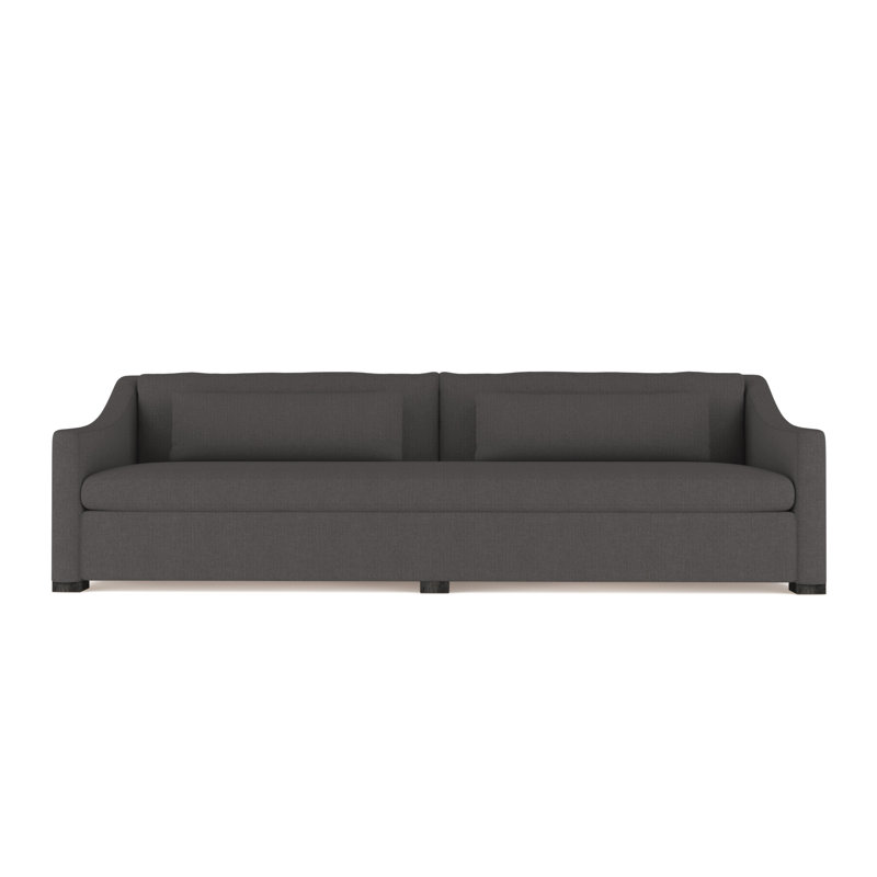 Canapé Crosby, Lin graphite carré, H 32,5 po x l 120 po x P 38 po, Ébène