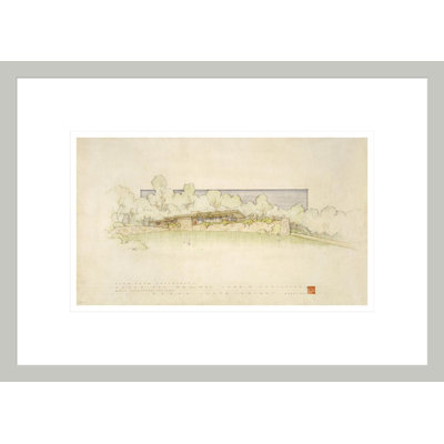 John E. Christian house West Lafayette Indiana. by Frank Lloyd Wright - Framed Giclee Print