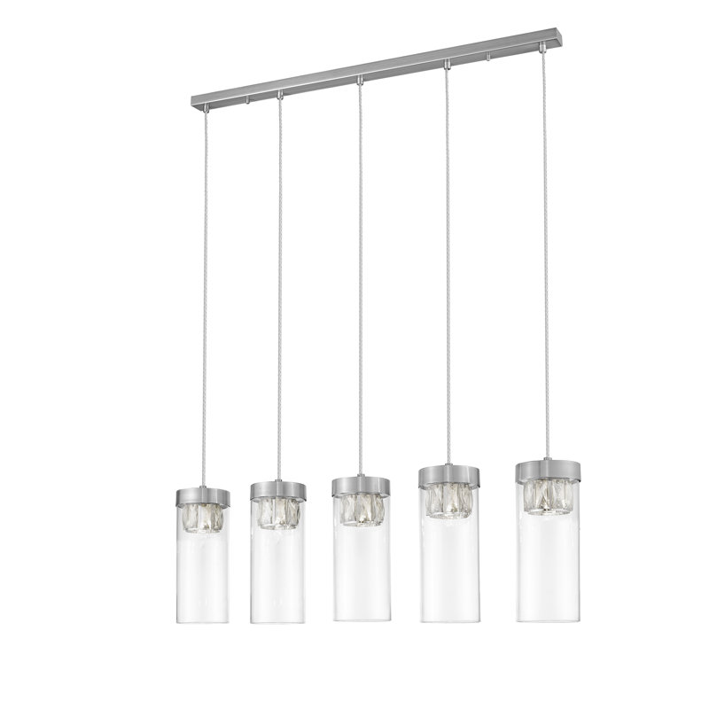 Alleras 5 - Light Kitchen Island Pendant, Satin Nickel