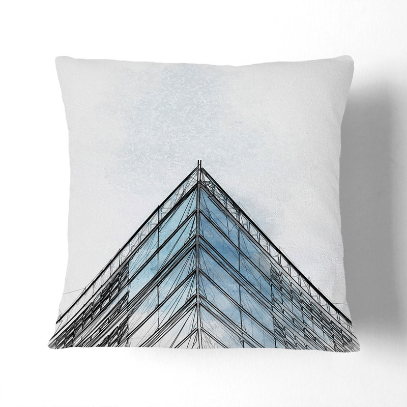 Abstract Square Throw Cushion, 40cm H x 40cm W x 15cm D, Black
