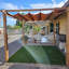 Mauve pergola rétractable d'extérieur 10 pi x 10 pi avec abat-jour de soleil en métal pour abri de jardin pour porche de plage-80695628