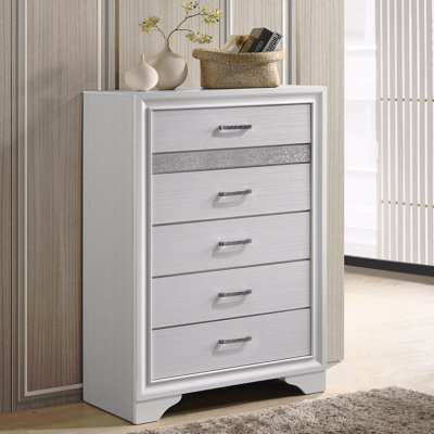 6-Drawer Sparkle Accent Chest with Hidden Jewelry Drawer & Felt Lining