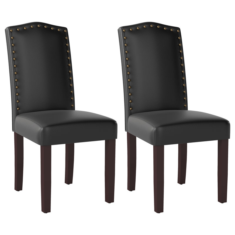 Mourya 19.5'' H Upholstered Side Chair, Black PU Leather