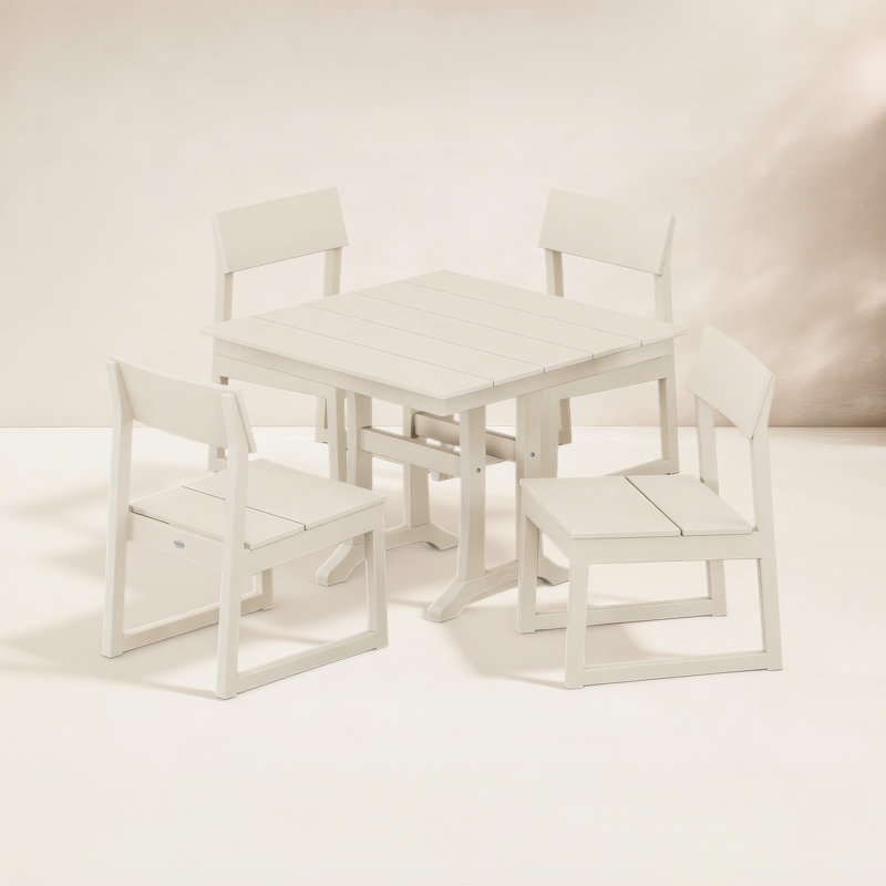 Edge Rectangular 4 - Person 37.63'' Long Dining Set, Sand