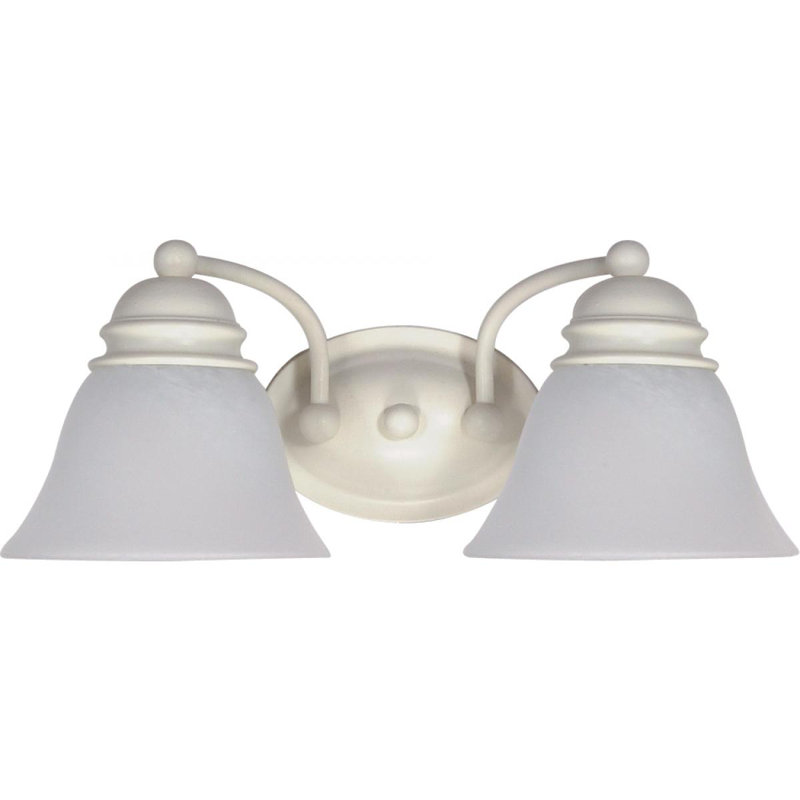 Charmaine 2 - Light Dimmable Vanity Light, 100 Watt, Alabaster, Old Bronze