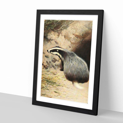 Vintage Badger by Wilhelm Kuhnert - Framed Print