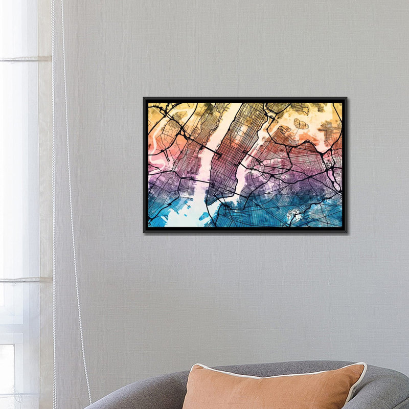 Impression sur toile, impression sur toile, H 18 po x l 26 po x P 1,5 po, Toile avec cadre noir, Pas de tapis
