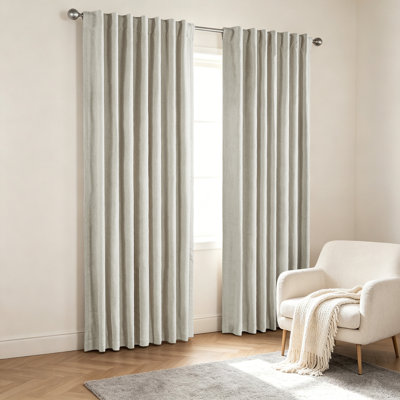 Chenille Blackout Back Tab Curtain Pair(2 panels)