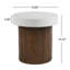 Table d'appoint carrée [Plateau (blanc antique) + base (naturel)]