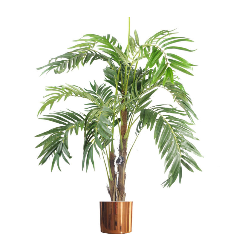 120cm Faux Palm Tree in Pot Liner, Copper