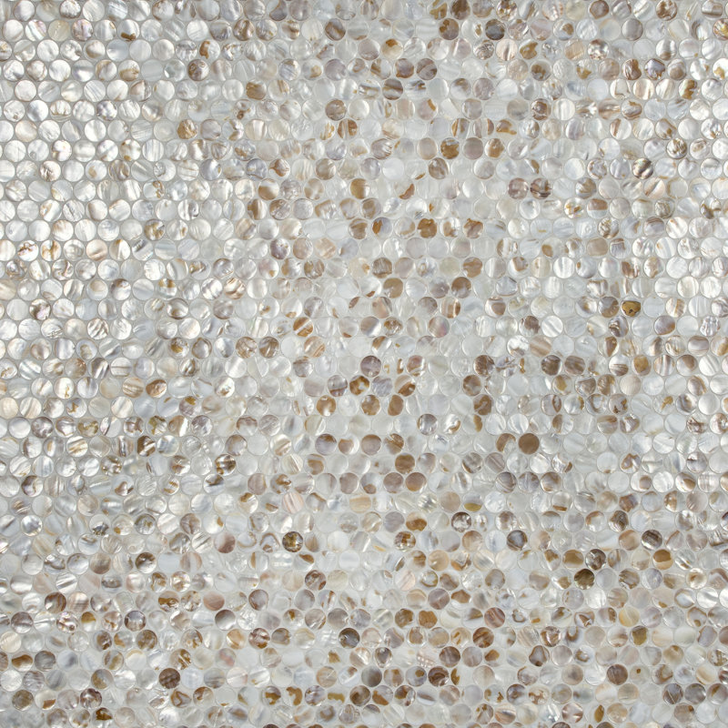 Conchella Penny Natural 11-1/4" x 11-5/8" Natural Shell Mosaic Tile