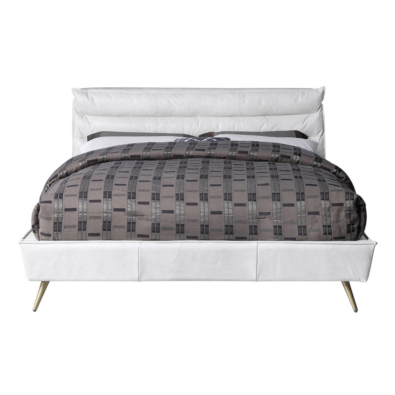 Lit plateforme en cuir Divina, Grand, Blanc