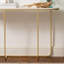 Console rectangulaire en fer blanc et bois blanc doré-435730887