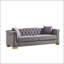 Canapé Chesterfield classique 84 po en velours 3 places avec têtes de clous dorées-132516595