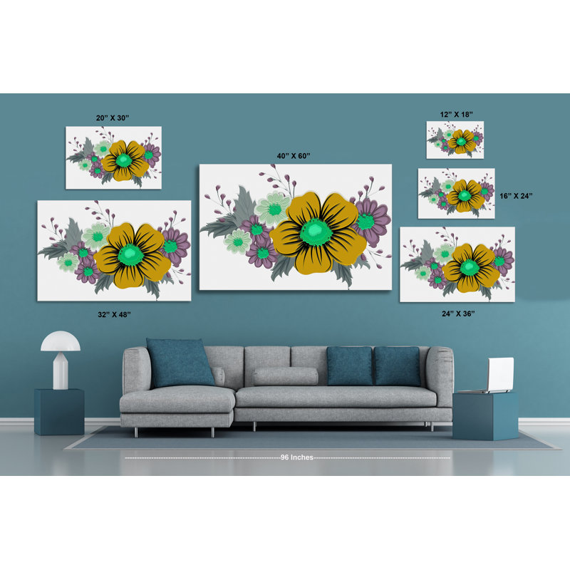 " Boho Arrangement III " Painting Print, 12" H x 18" W x 1.5" D