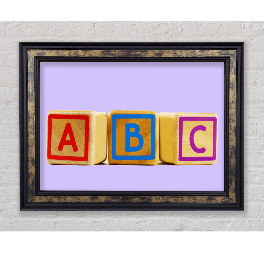 Three Alphabet Blocks Lilac - Einzelne Bilderrahmen Kunstdrucke