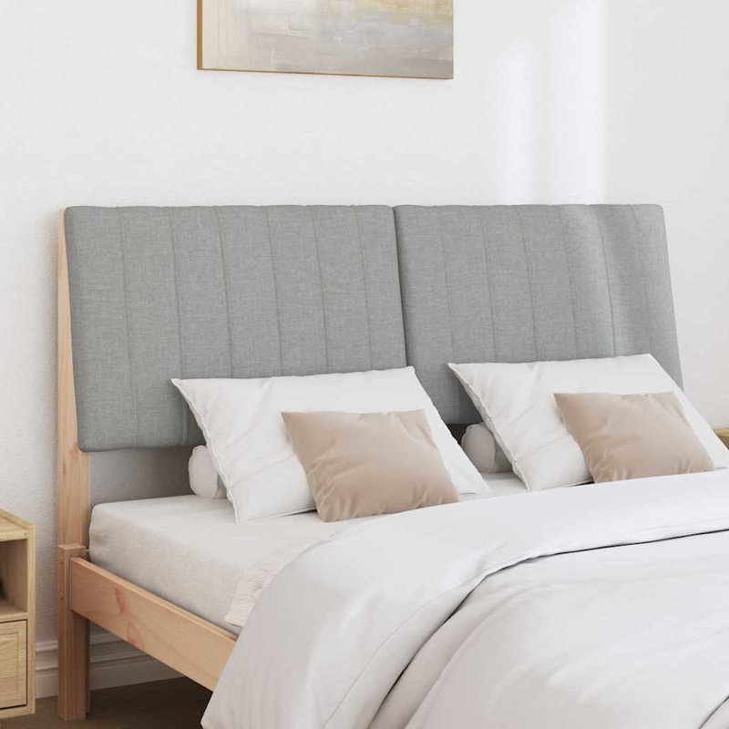 Solid Wood Headboard, Brown, EU Double - 140 x 200 cm, Light Grey