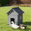 Maison pour animaux en bois avec toit ouvrable et portes doubles