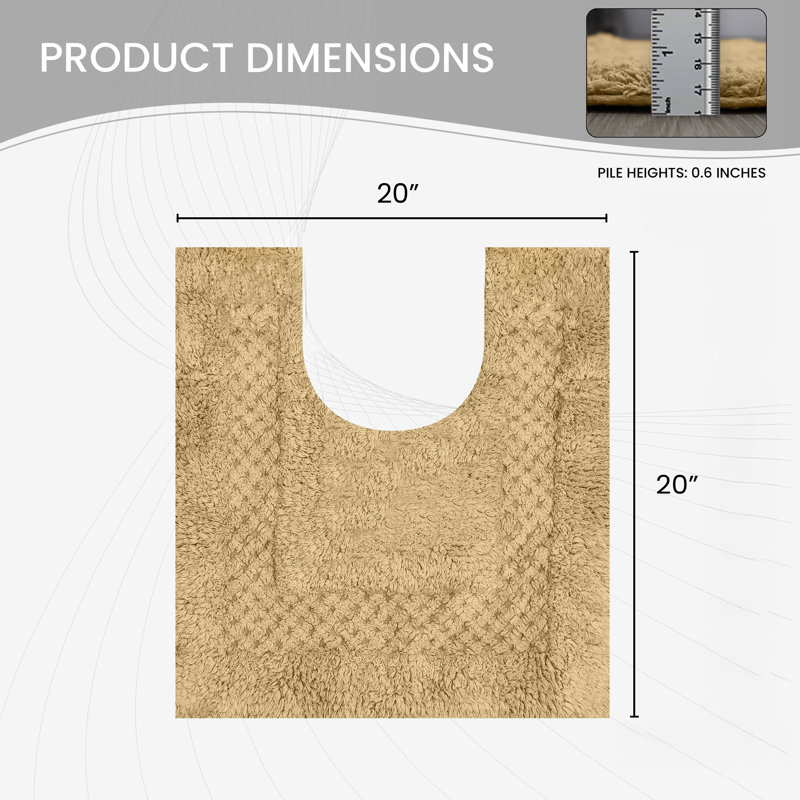 Classy Absorbent Cotton Soft Contour Rug, Linen