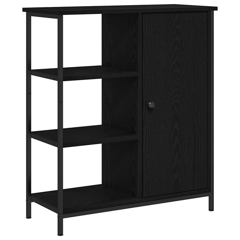 Sideboard 70X30x80 Cm Engineered Wood, Black Oak