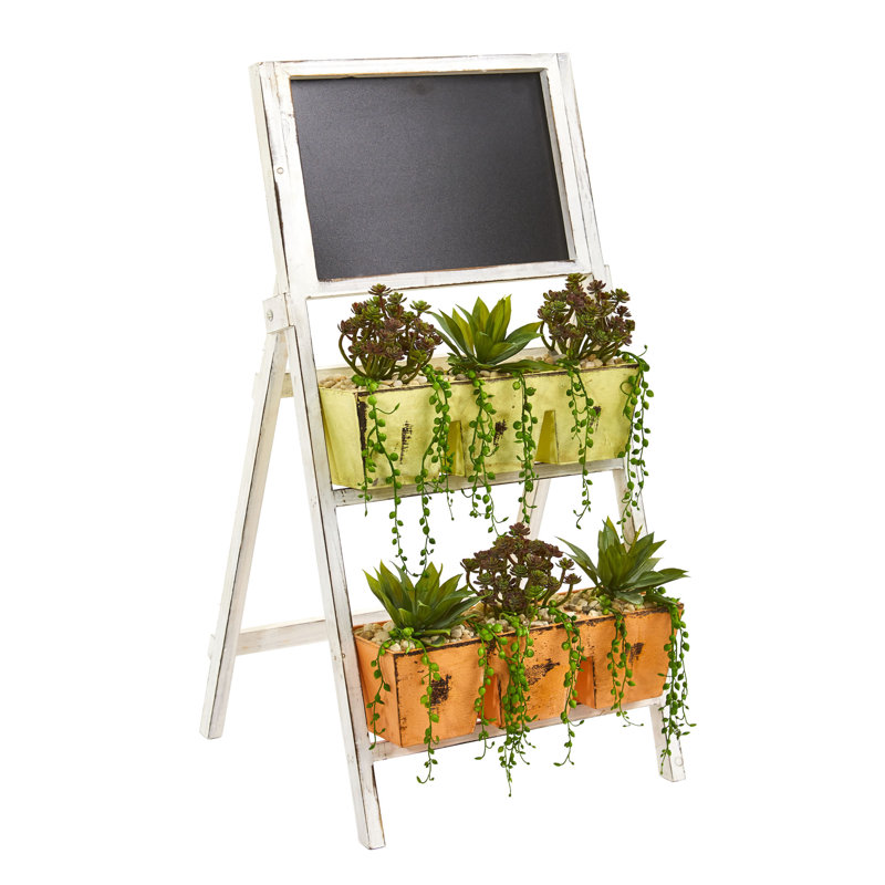 31'' Faux Agave Plant in Wood Planter