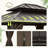 Double Roof Hardtop Metal Patio Gazebo with Curtains and Netting-110377484-110377485-110377481
