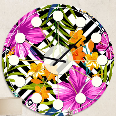 Horloge murale style tropical Mid-Century