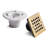 Menlo Square Shower Drain - Polished Brass-122120248-101905372