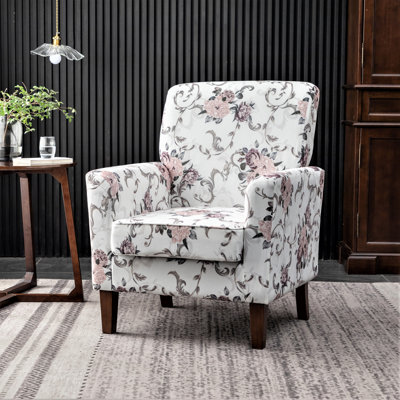 Fauteuil en mélange de polyester à motifs