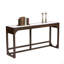 Canapé 1 pièce de style transitionnel avec dessus en pierre de quartz et port USB, finition noyer foncé, salon principal