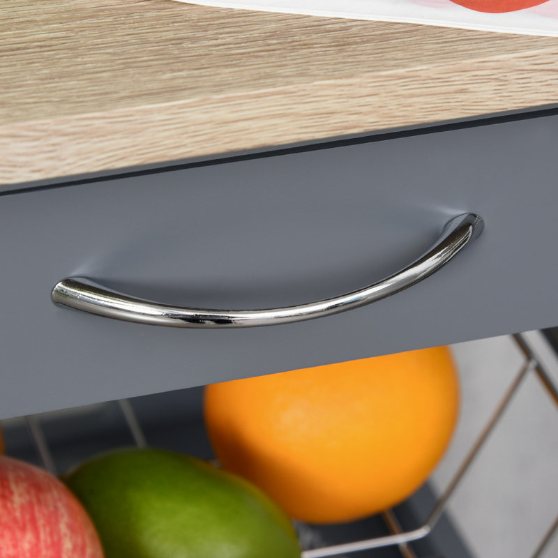 Rafelo Mobile Kitchen Cart, Gray