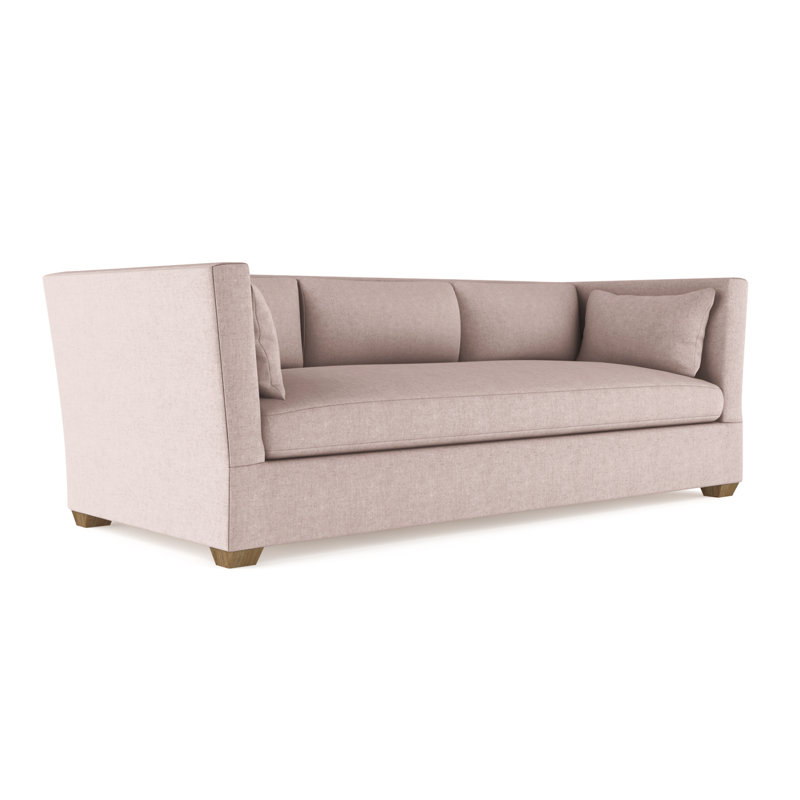 Rivington Flare Square Track-Arm Sofa, 31" H x 96" W x 37" D, Plush Velvet Blush, Weathered