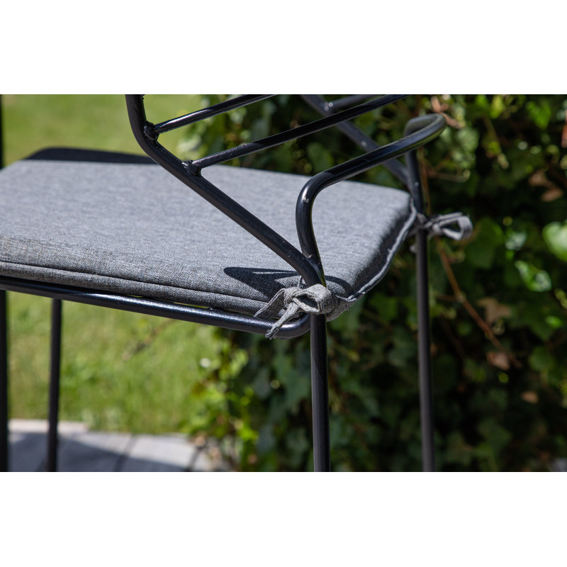 Aysheia 65cm Bar Stool with Cushion, Black