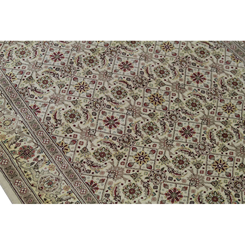 Tapis beige et ivoire de haute qualité noué à la main