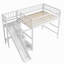 Lit mezzanine double avec escalier de rangement, glissade et lumière DEL-133239081