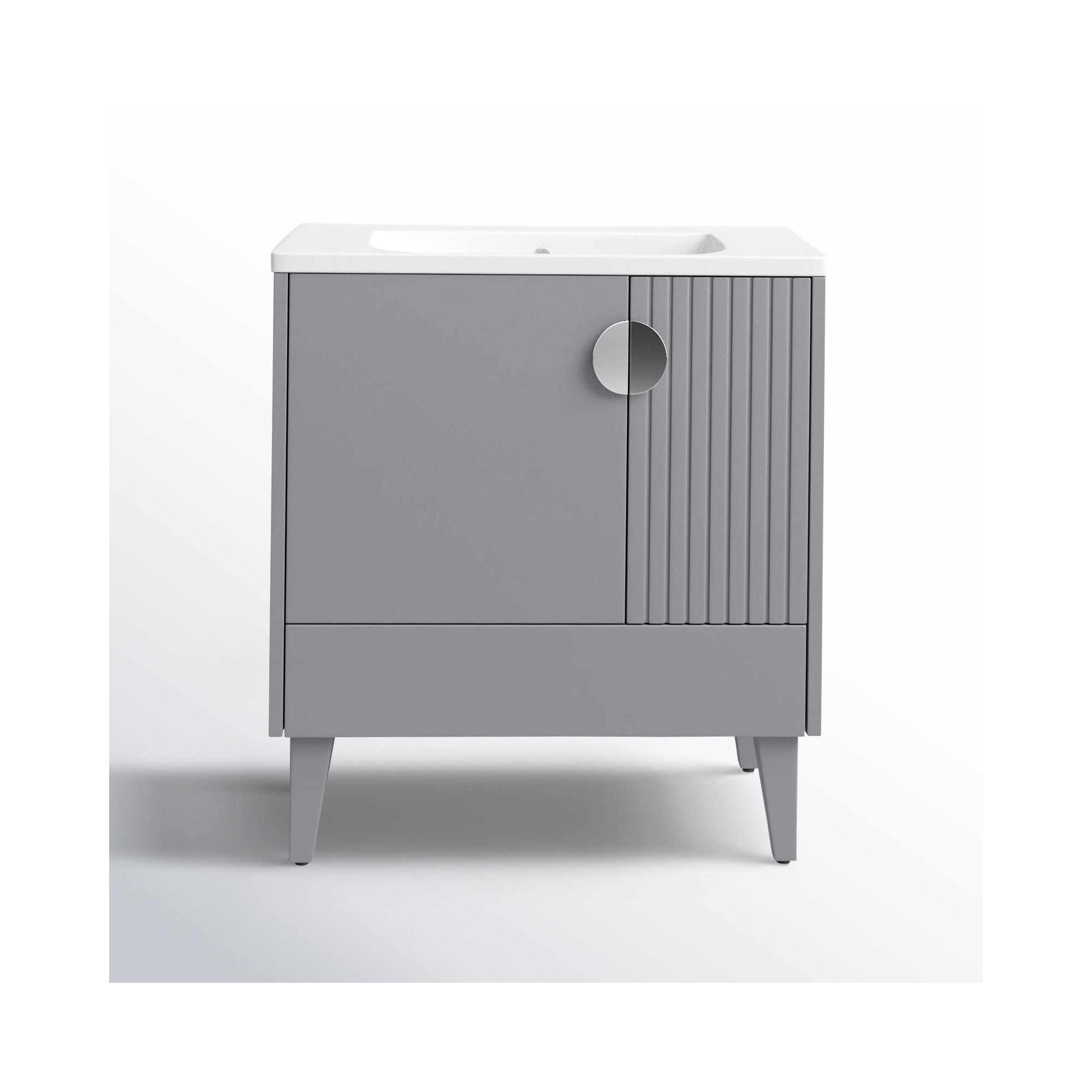 Saimah 30'' Single Bathroom Vanity, Rock Gray, Polished Chrome