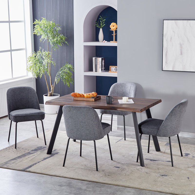Phillipe Modern Fabric Upholstered Dining Chair with Spring, Grey