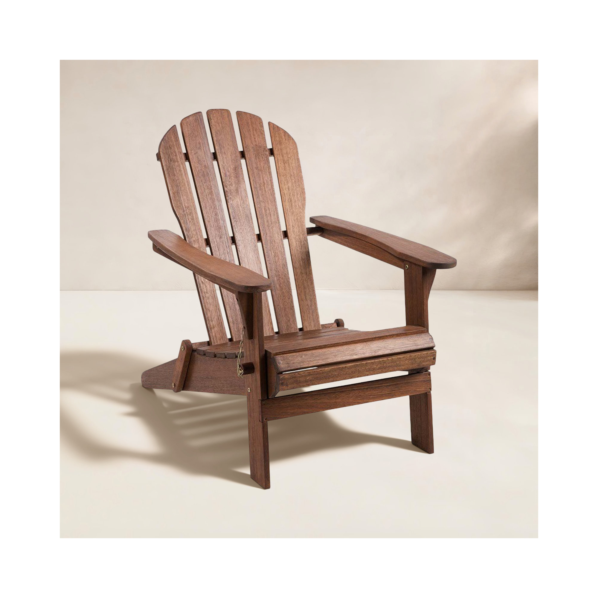 Hillandale Eucalyptus Foldable Outdoor Adirondack Chair, Natural