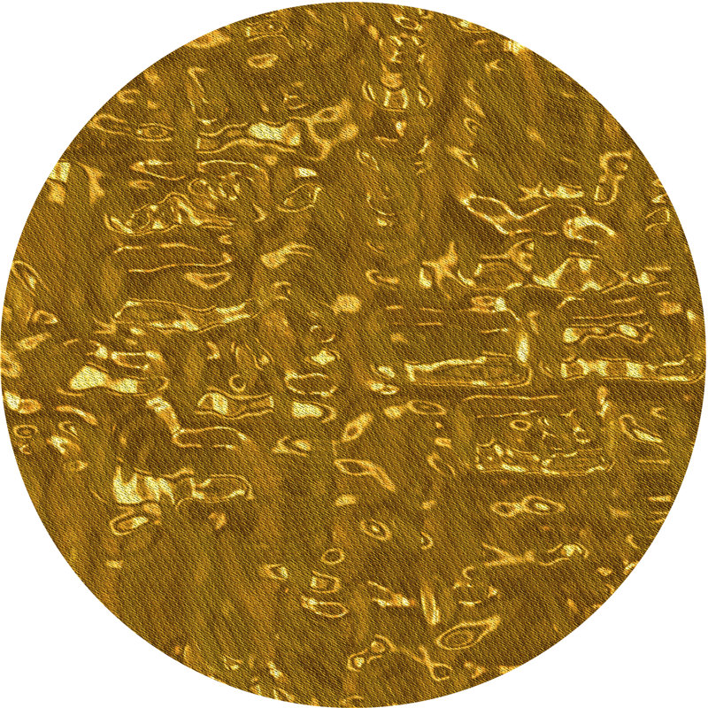 Tapis jaune en laine Adlyna, Rond 8 pi