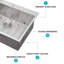 Évier de cuisine 28 po x 22 po x 10 po à cuve simple encastrable en acier inoxydable de calibre 16 28 po