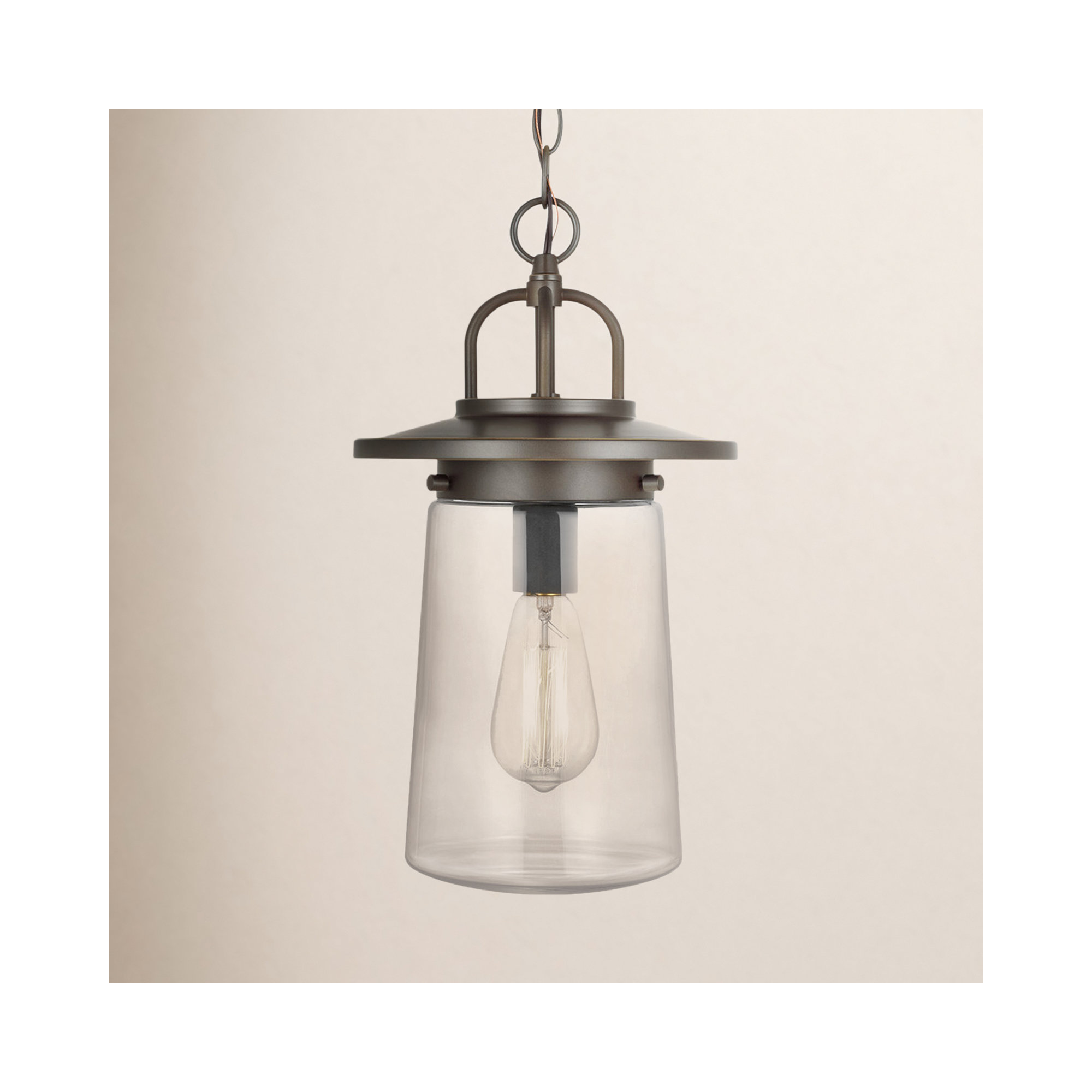 Daire Outdoor Metal Hanging Lantern, Antique Bronze