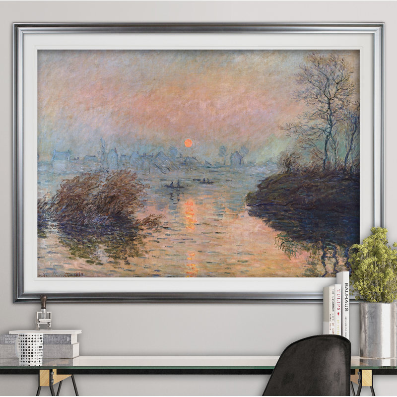 « rectangle soleil de la senne » par claude monet», reproduction de peinture à l’huile, H 28 po x l 38 po x P 1,5 po