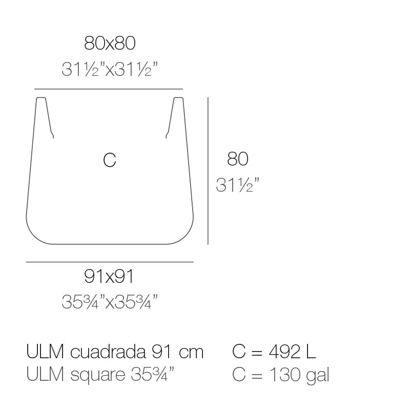Pot à fleurs en plastique Ulm, H 31,5 po x l 35,75 po x P 35,75 po, Acier