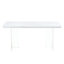 Table de salle à manger moderne et minimaliste blanche, plateau de table en bois aggloméré rayé-111697935