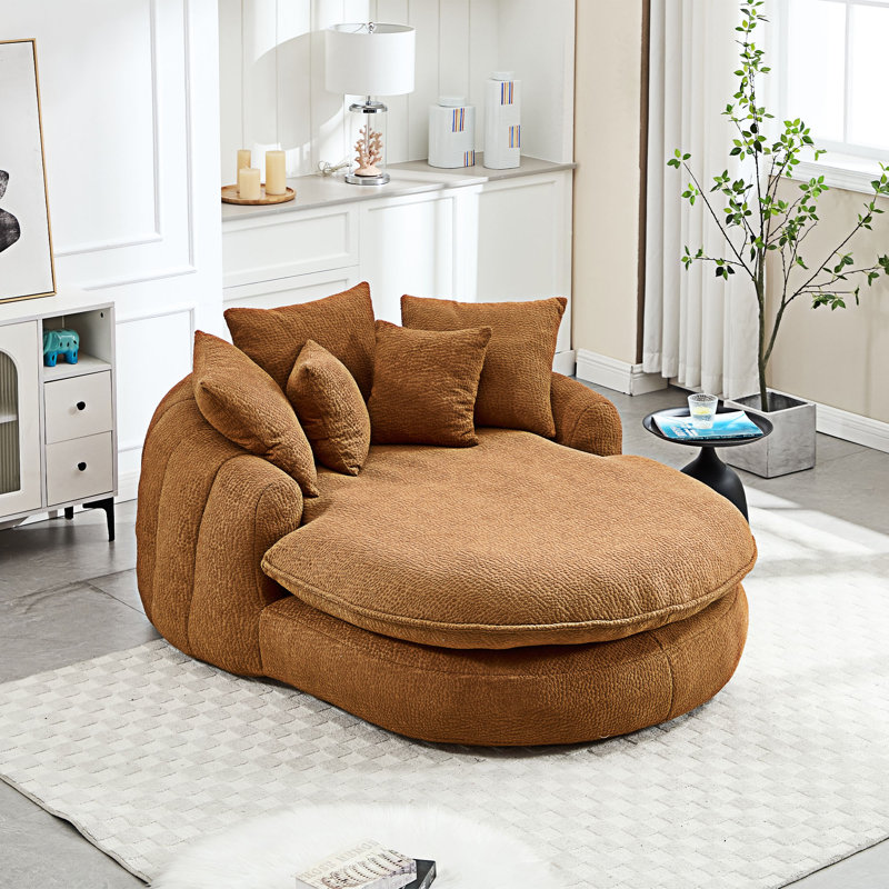 Fauteuil à billes rembourré avec coussins, Orange
