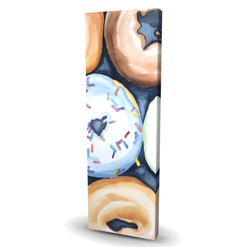 Beignets à l'aquarelle avec glaçage - Toile bleue