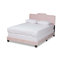 Lit à panneau tapissier en velours gris (grand)-236476795-236476793
