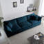 Canapé modulaire surdimensionné en L avec repose-pieds réversible en chenille bleue Free Combination Comfy Upholstery-882637523