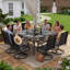 Ensemble repas pour 8 personnes avec fauteuils pivotants 360 ° et table en métal-134077994