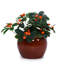Lot de 3 pots de fleurs modernes en céramique orange pour terrasse, jardin, rebord de fenêtre. Finition brillante, résistante aux intempéries et munie d'un trou de drainage.